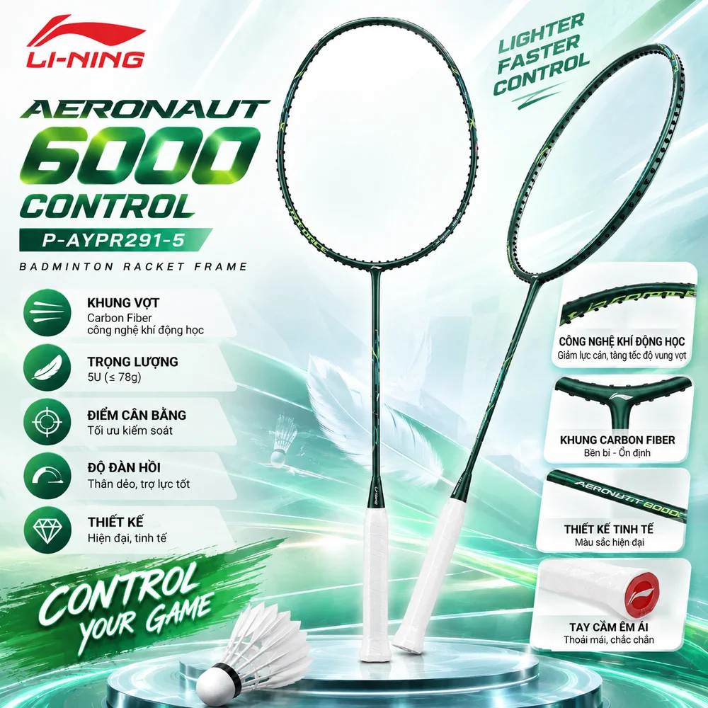 Khung vợt cầu lông Li-Ning Aeronaut 6000 Control